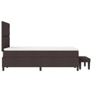 vidaXL Boxrugós ágy fejtámlával Sötét Barna 120 x 200 cm szövet