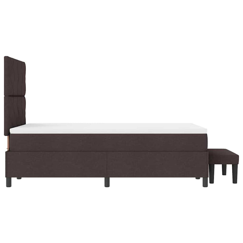 vidaXL Boxrugós ágy matracmal sötétbarna 120 x 200 cm szövet