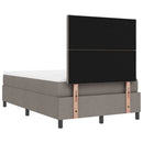 vidaXL Boxrugós ágy fejtámlával Tópszínű 120 x 200 cm szövet