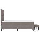 vidaXL Boxrugós ágy fejtámlával Tópszínű 120 x 200 cm szövet