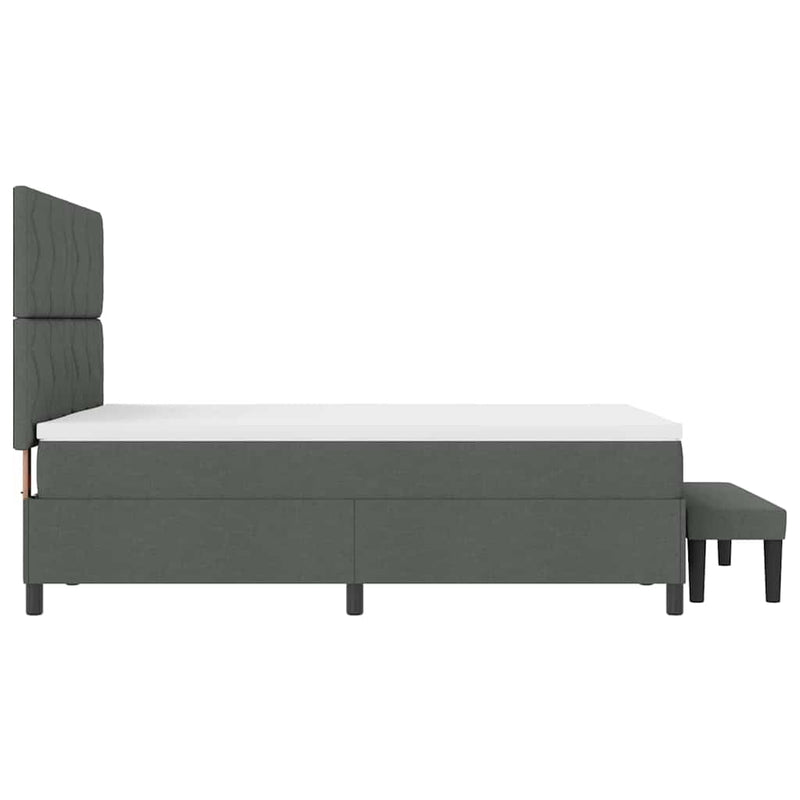 vidaXL Boxrugós ágy matracmal Sötétszürke 140 x 190 cm szövet