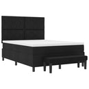 vidaXL Boxrugós ágy fejtámlával Fekete 140 x 190 cm szövet