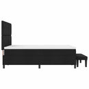 vidaXL Boxrugós ágy fejtámlával Fekete 140 x 190 cm szövet