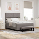 vidaXL Boxrugós ágy fejtámlával Tópszínű 140 x 190 cm szövet