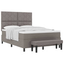 vidaXL Boxrugós ágy fejtámlával Tópszínű 140 x 190 cm szövet