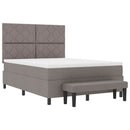 vidaXL Boxrugós ágy fejtámlával Tópszínű 140 x 190 cm szövet