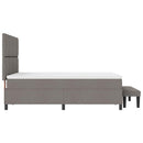 vidaXL Boxrugós ágy fejtámlával Tópszínű 140 x 190 cm szövet