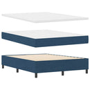 vidaXL Boxrugós ágy fejtámlával Kék 140 x 190 cm szövet