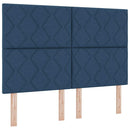 vidaXL Boxrugós ágy fejtámlával Kék 140 x 190 cm szövet