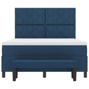 vidaXL Boxrugós ágy fejtámlával Kék 140 x 190 cm szövet