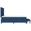 vidaXL Boxrugós ágy fejtámlával Kék 140 x 190 cm szövet