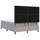 vidaXL Boxrugós ágy fejtámlával Világosszürke 160 x 200 cm szövet