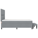vidaXL Boxrugós ágy fejtámlával Világosszürke 160 x 200 cm szövet