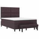 vidaXL Boxrugós ágy fejtámlával Sötét Barna 160 x 200 cm szövet