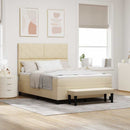 vidaXL Boxrugós ágy fejtámlával Krém 160 x 200 cm szövet