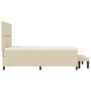 vidaXL Boxrugós ágy fejtámlával Krém 160 x 200 cm szövet