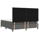 vidaXL Boxrugós ágy fejtámlával Sötétszürke 180 x 200 cm szövet