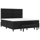vidaXL Boxrugós ágy fejtámlával Fekete 180 x 200 cm szövet
