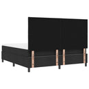 vidaXL Boxrugós ágy fejtámlával Fekete 180 x 200 cm szövet