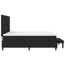vidaXL Boxrugós ágy fejtámlával Fekete 180 x 200 cm szövet