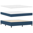 vidaXL Boxrugós ágy fejtámlával Kék 180 x 200 cm szövet