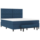 vidaXL Boxrugós ágy fejtámlával Kék 180 x 200 cm szövet