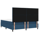 vidaXL Boxrugós ágy fejtámlával Kék 180 x 200 cm szövet