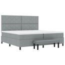 vidaXL Boxrugós ágy matracmal Világosszürke 200 x 200 cm szövet