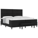 vidaXL Boxrugós ágy fejtámlával Fekete 200 x 200 cm szövet