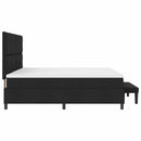 vidaXL Boxrugós ágy fejtámlával Fekete 200 x 200 cm szövet
