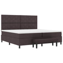 vidaXL Boxrugós ágy matracmal Sötét Barna 200 x 200 cm szövet