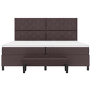 vidaXL Boxrugós ágy matracmal Sötét Barna 200 x 200 cm szövet