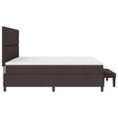 vidaXL Boxrugós ágy matracmal Sötét Barna 200 x 200 cm szövet