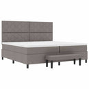vidaXL Boxrugós ágy fejtámlával Tópszínű 200 x 200 cm szövet
