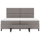 vidaXL Boxrugós ágy fejtámlával Tópszínű 200 x 200 cm szövet