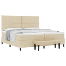 vidaXL Boxrugós ágy fejtámlával Krém 200 x 200 cm szövet