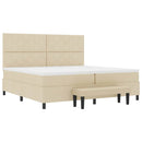 vidaXL Boxrugós ágy fejtámlával Krém 200 x 200 cm szövet