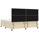 vidaXL Boxrugós ágy fejtámlával Krém 200 x 200 cm szövet