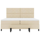 vidaXL Boxrugós ágy fejtámlával Krém 200 x 200 cm szövet