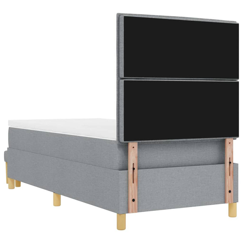 vidaXL Boxrugós ágy matracmal Világosszürke 80 x 200 cm szövet