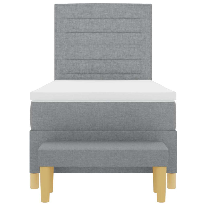 vidaXL Boxrugós ágy matracmal Világosszürke 80 x 200 cm szövet