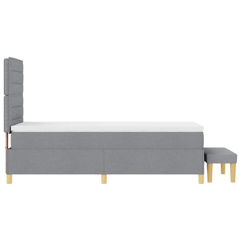 vidaXL Boxrugós ágy matracmal Világosszürke 80 x 200 cm szövet