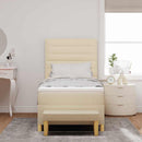 vidaXL Boxrugós ágy fejtámlával Krém 200 x 90 cm szövet