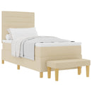 vidaXL Boxrugós ágy fejtámlával Krém 200 x 90 cm szövet