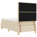 vidaXL Boxrugós ágy fejtámlával Krém 200 x 90 cm szövet