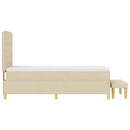 vidaXL Boxrugós ágy fejtámlával Krém 200 x 90 cm szövet