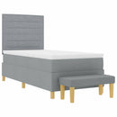 vidaXL Boxrugós ágy fejtámlával Világosszürke 190 x 90 cm szövet