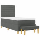 vidaXL Boxrugós ágy párnával Sötétszürke 200 x 90 cm szövet