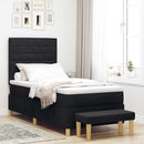 vidaXL Boxrugós ágy fejtámlával Fekete 200 x 90 cm szövet