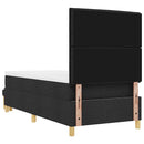 vidaXL Boxrugós ágy fejtámlával Fekete 200 x 90 cm szövet